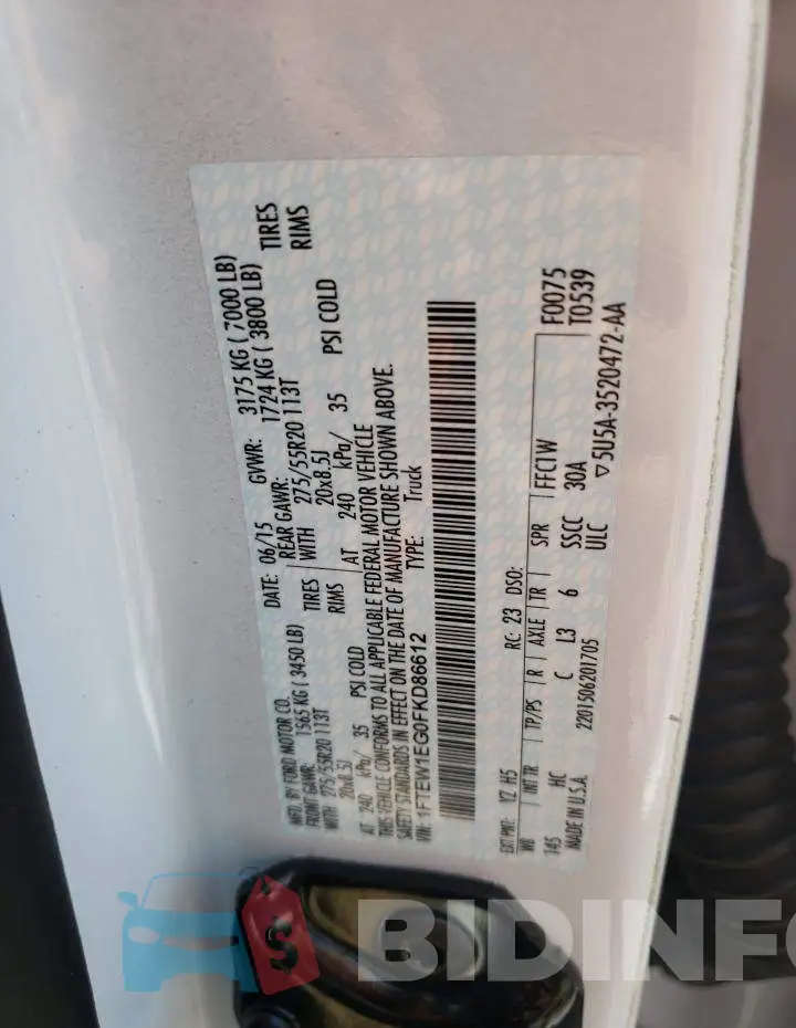 1FTEW1EG0FKD86612 Photo# 12