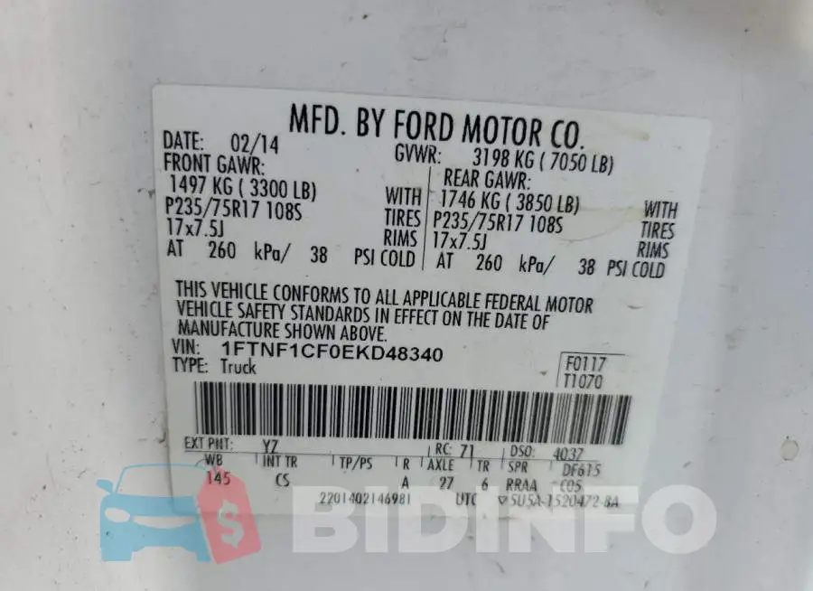 1FTNF1CF0EKD48340 Photo# 12
