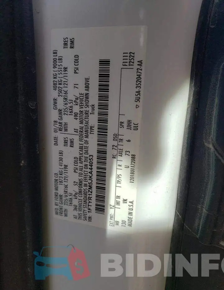 1FTYR1ZM5JKA44053 Photo# 13