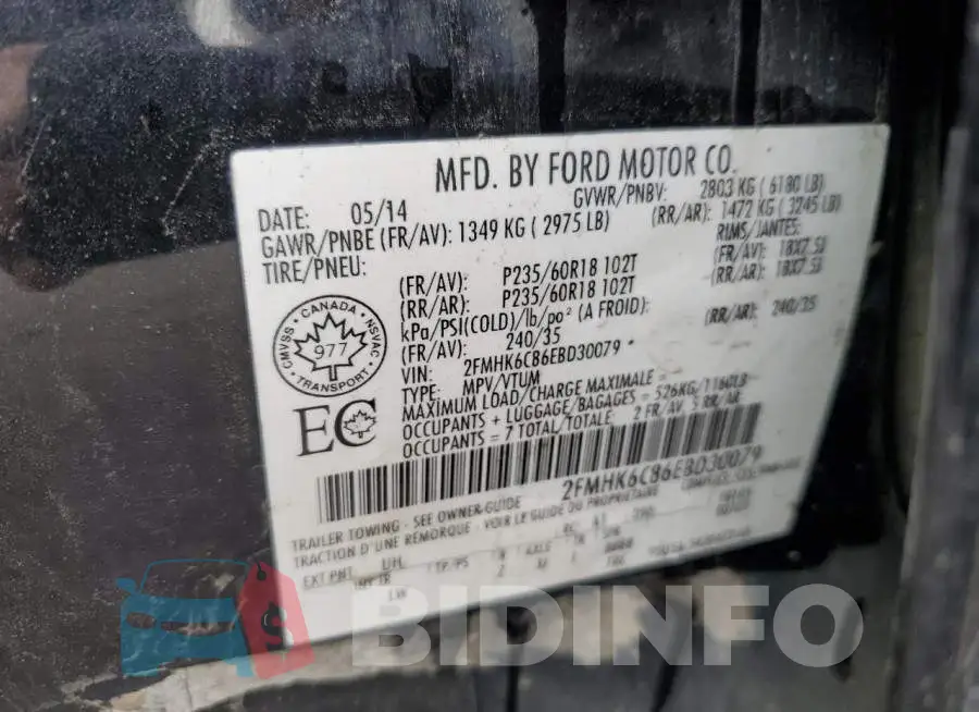 2FMHK6C86EBD30079 Photo# 13