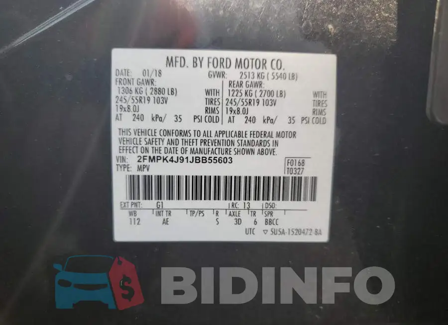 2FMPK4J91JBB55603 Photo# 13