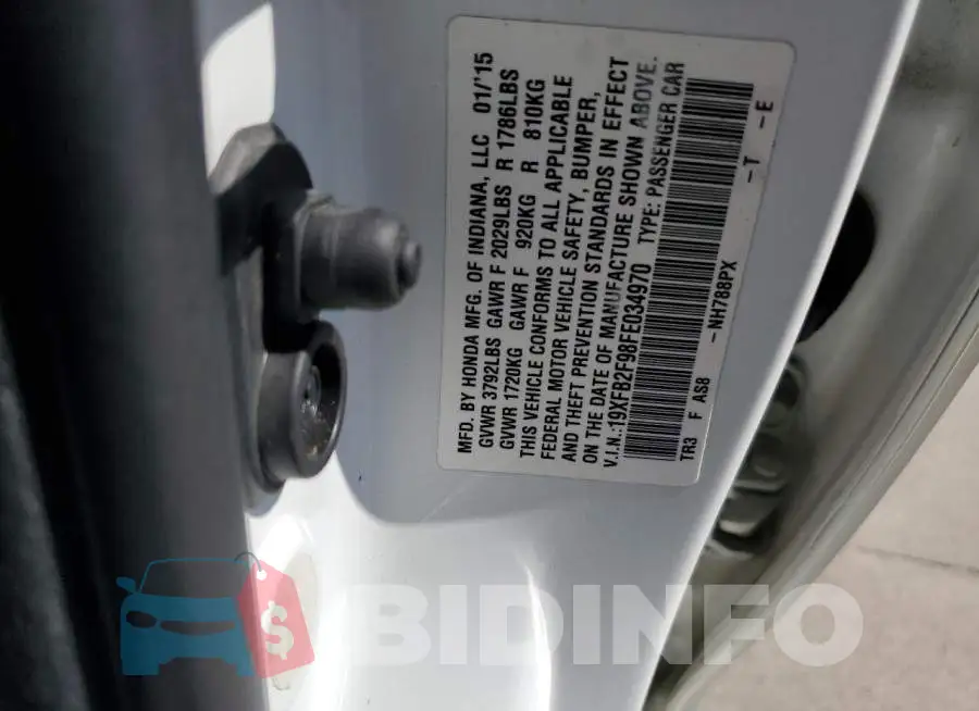 19XFB2F98FE034970 Photo# 12