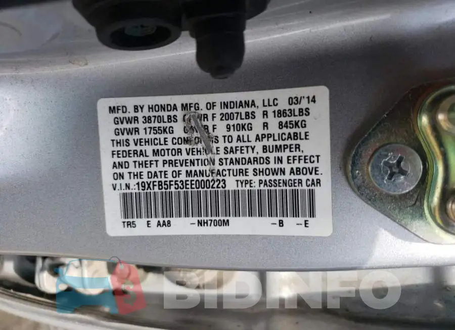 19XFB5F53EE000223 Photo# 12