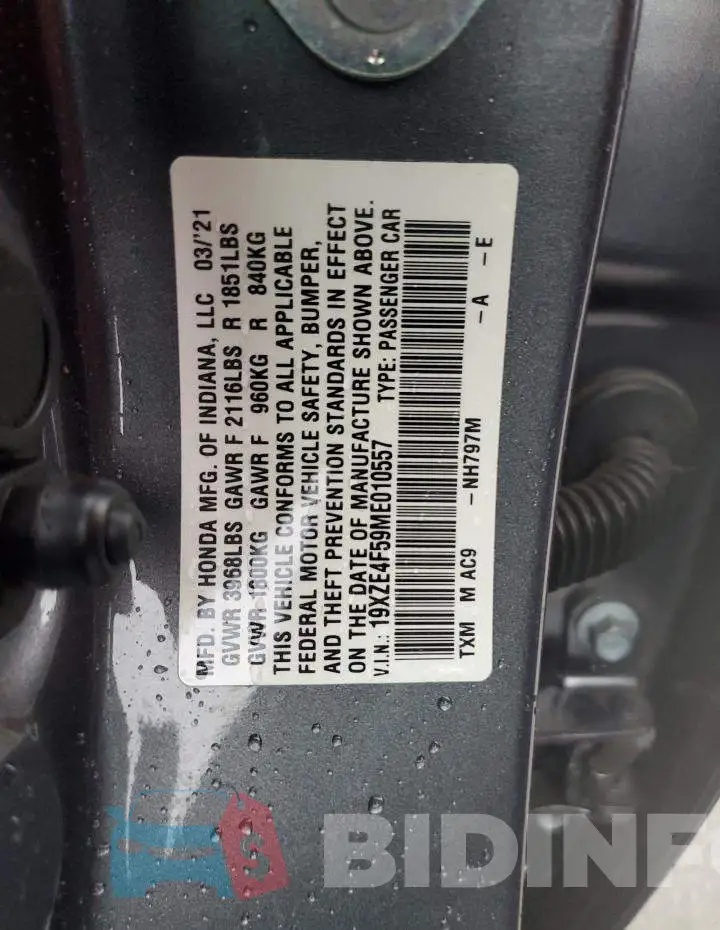 19XZE4F59ME010557 Photo# 12