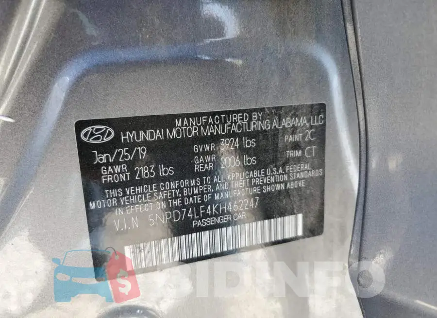 5NPD74LF4KH462247 Photo# 12