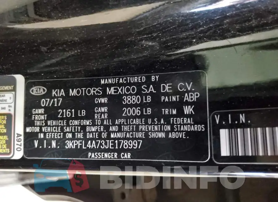 3KPFL4A73JE178997 Photo# 13