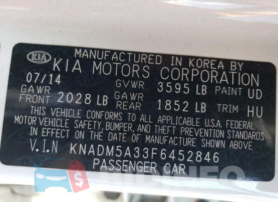 KNADM5A33F6452846 Photo# 12