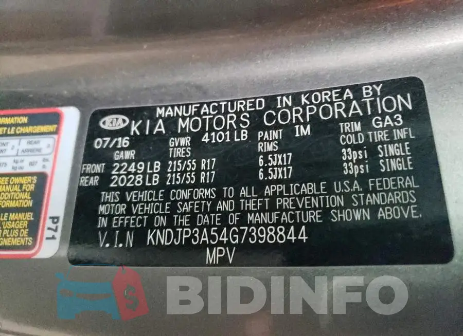 KNDJP3A54G7398844 Photo# 13