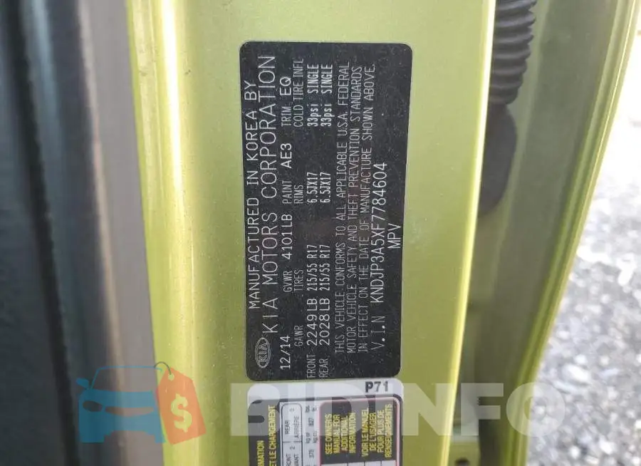 KNDJP3A5XF7784604 Photo# 12