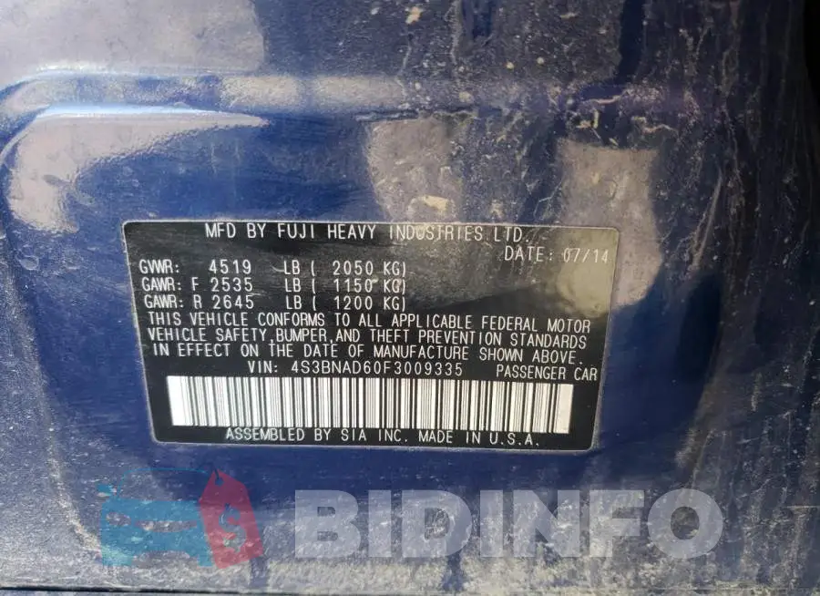 4S3BNAD60F3009335 Photo# 12