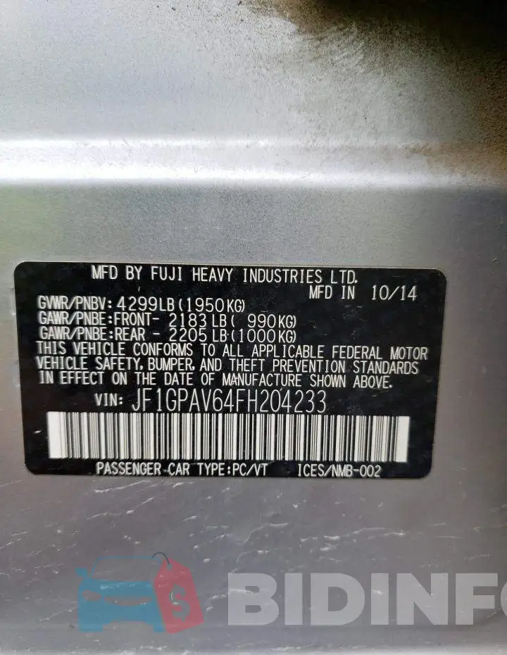 JF1GPAV64FH204233 Photo# 13