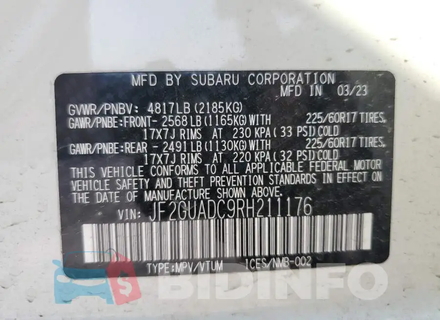 JF2GUADC9RH211176 Photo# 13
