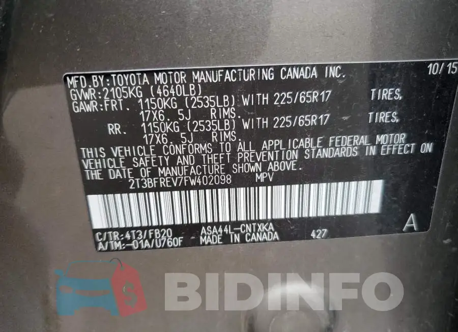 2T3BFREV7FW402098 Photo# 12