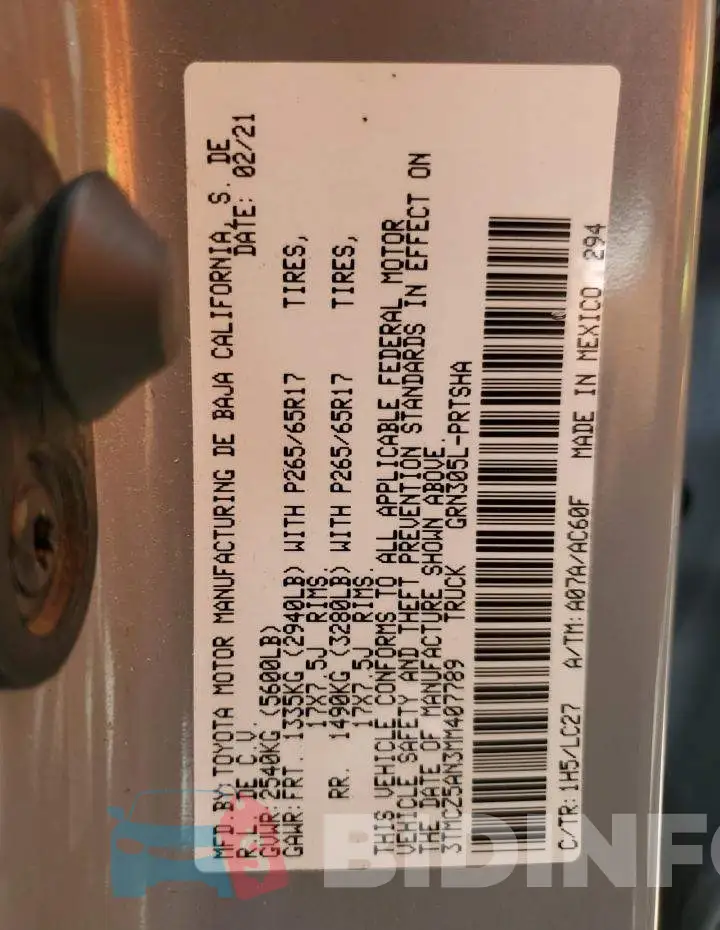 3TMCZ5AN3MM407789 Photo# 12