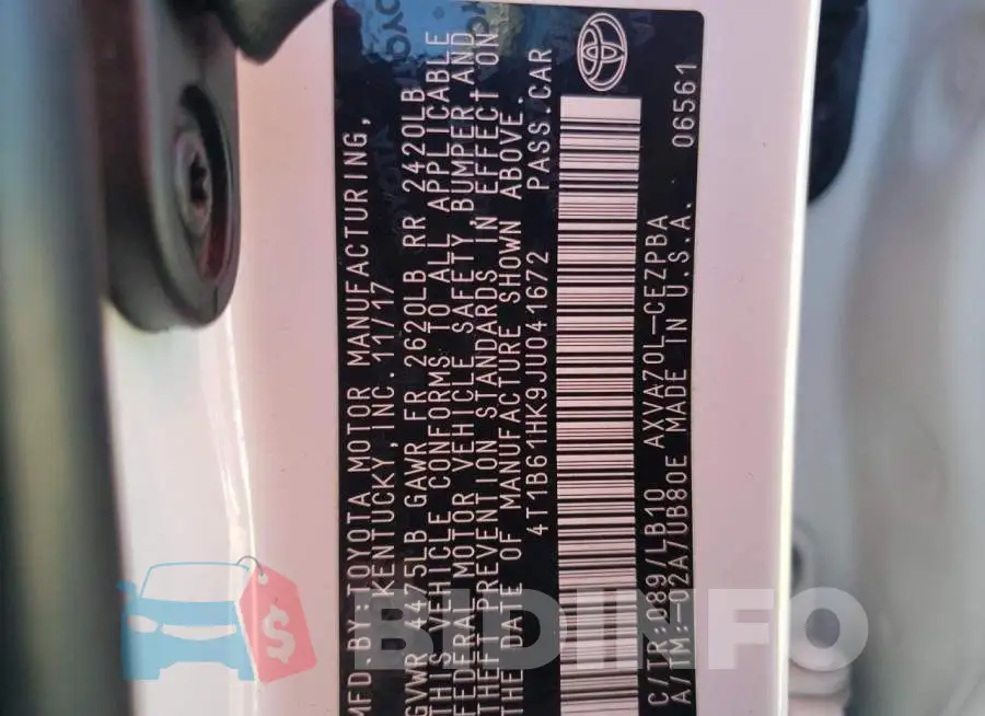 4T1B61HK9JU041672 Photo# 12