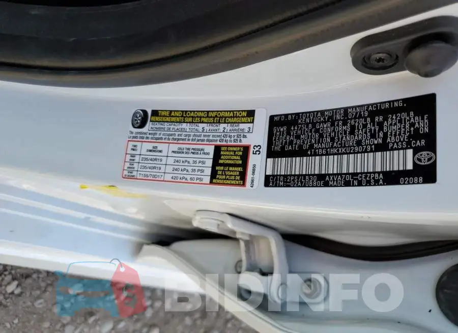 4T1B61HKXKU290791 Photo# 13