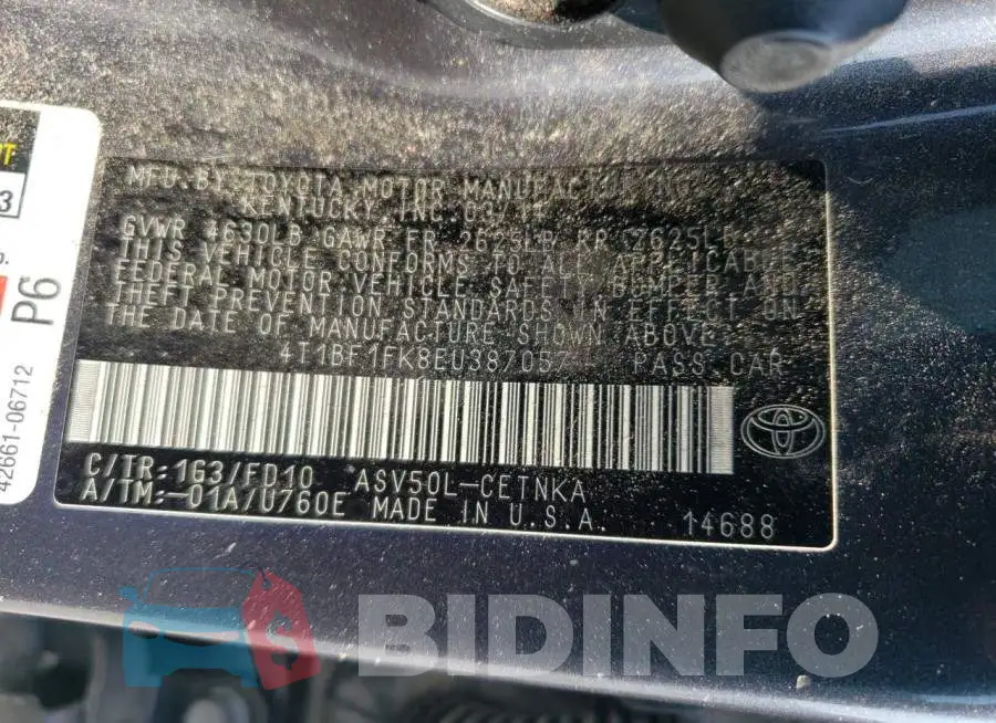 4T1BF1FK8EU387057 Photo# 12