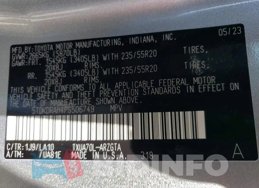 5TDKDRAH4PS506749 Photo# 14