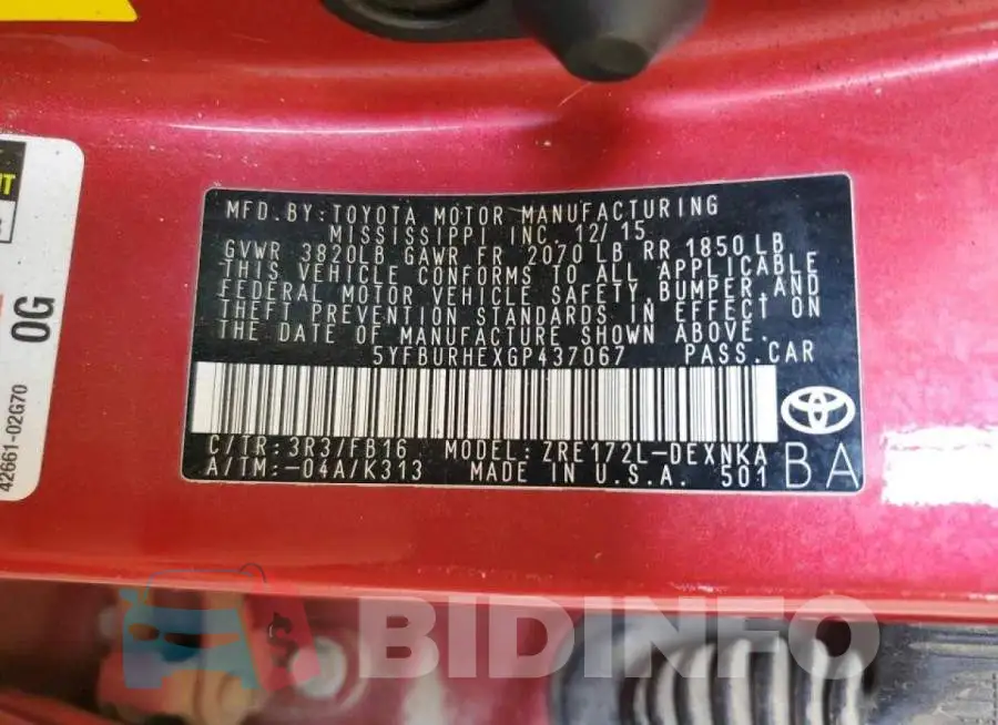 5YFBURHEXGP437067 Photo# 12