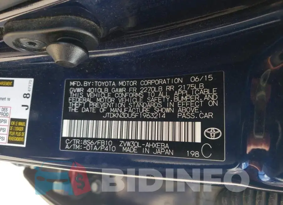 JTDKN3DU5F1963214 Photo# 12
