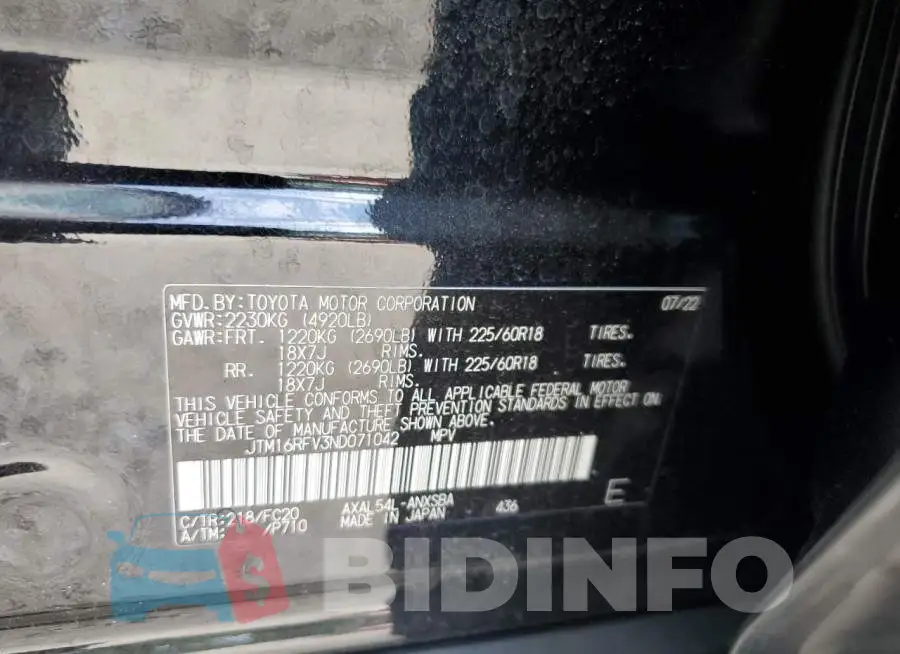 JTM16RFV3ND071042 Photo# 12