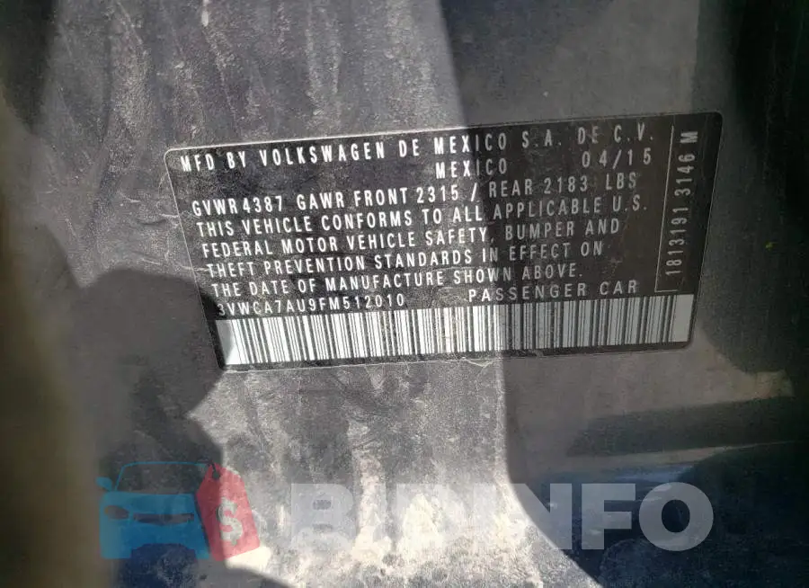 3VWCA7AU9FM512010 Photo# 13