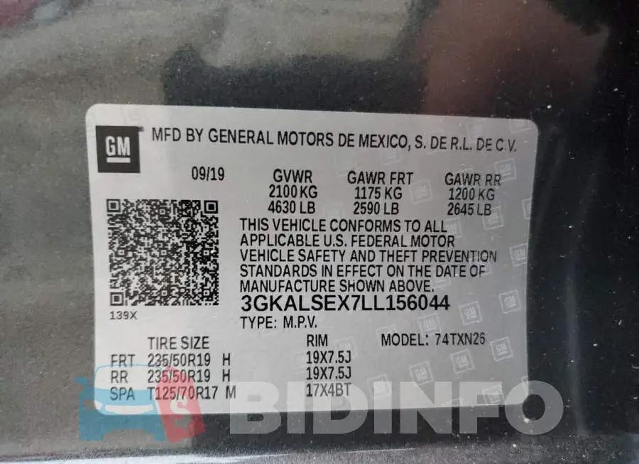 3GKALSEX7LL156044 Photo# 13