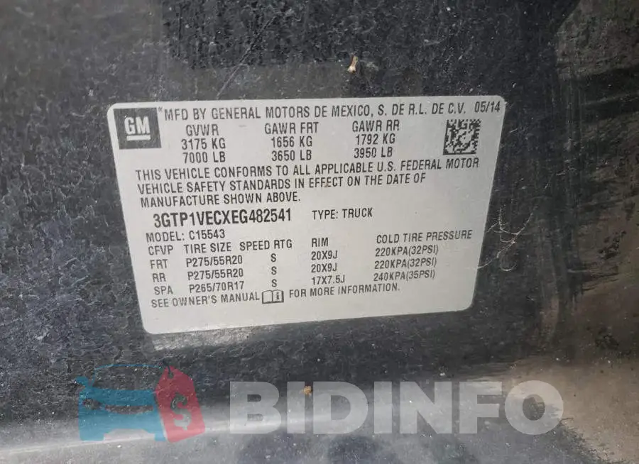 3GTP1VECXEG482541 Photo# 12