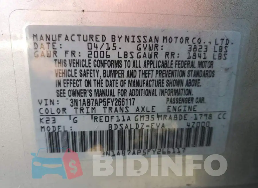 3N1AB7AP5FY266117 Photo# 12