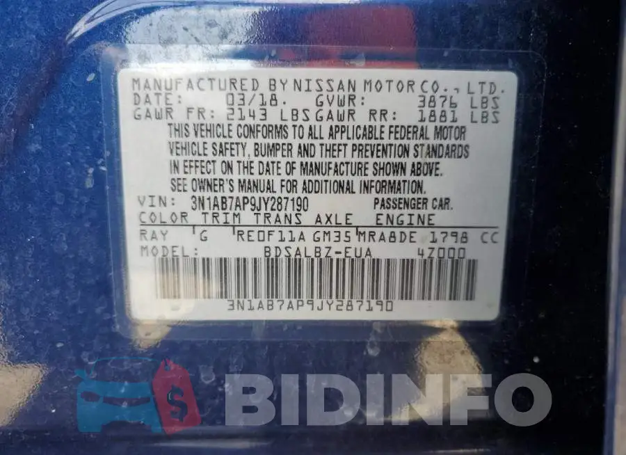 3N1AB7AP9JY287190 Photo# 12