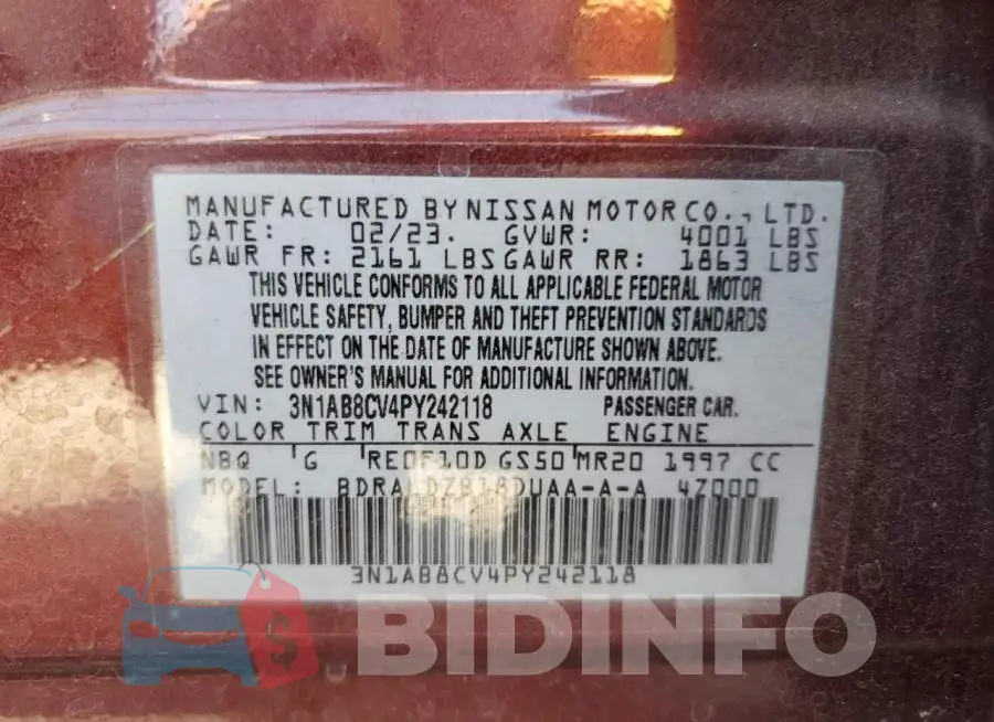 3N1AB8CV4PY242118 Photo# 12