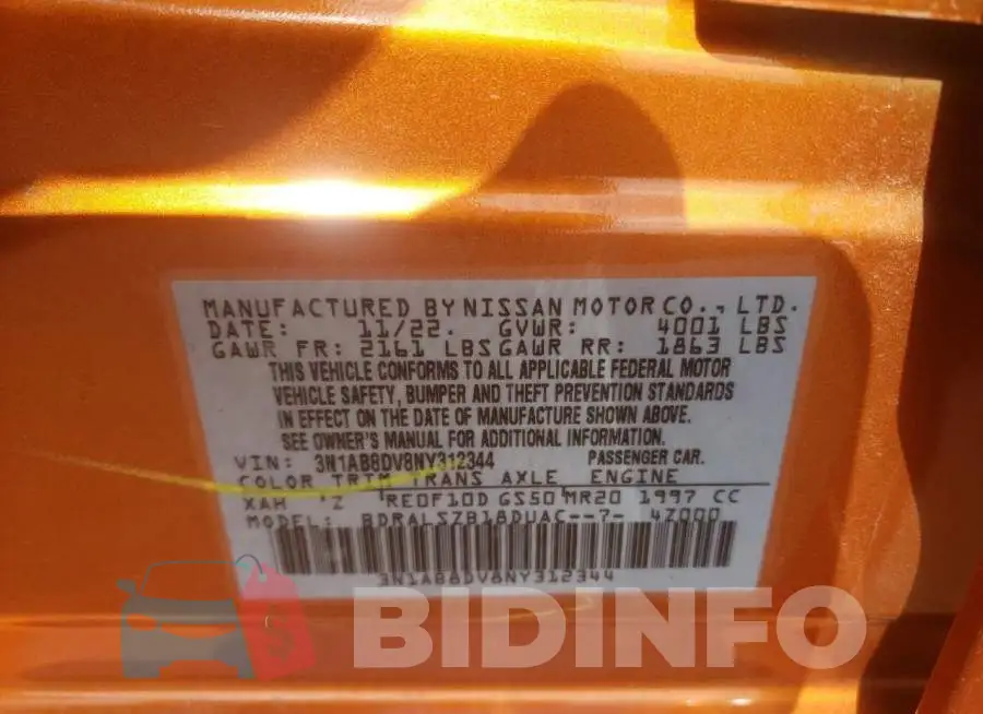 3N1AB8DV8NY312344 Photo# 12