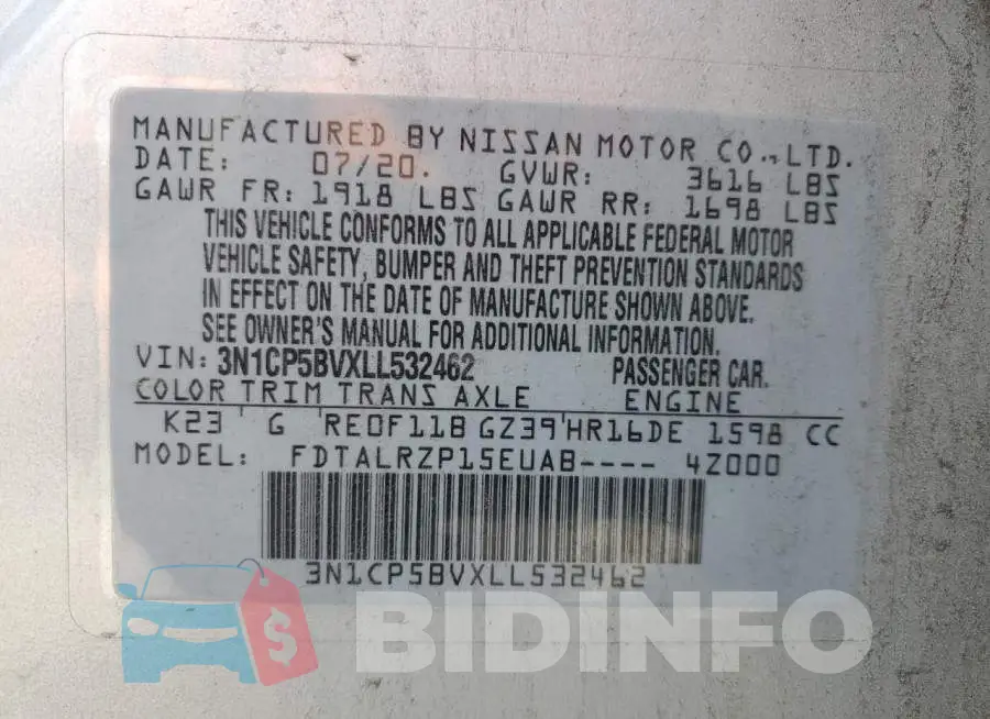 3N1CP5BVXLL532462 Photo# 13