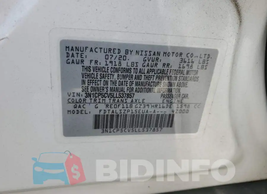 3N1CP5CV5LL537857 Photo# 12