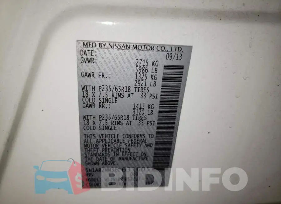 5N1AR2MM3EC631605 Photo# 12