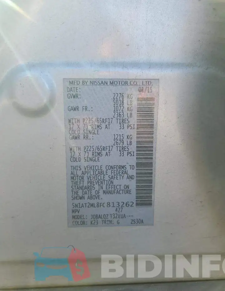 5N1AT2ML8FC813262 Photo# 14