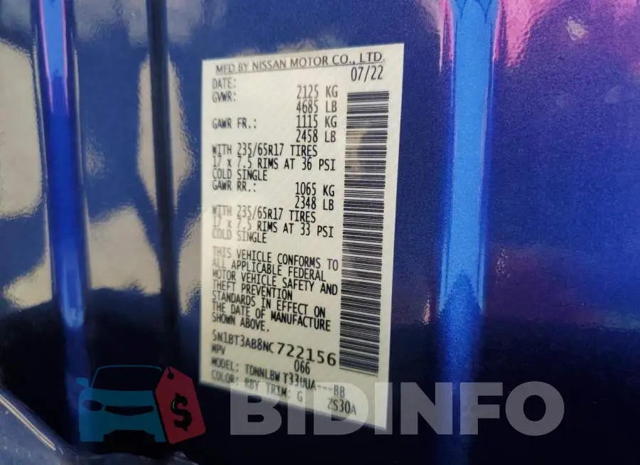 5N1BT3AB8NC722156 Photo# 14