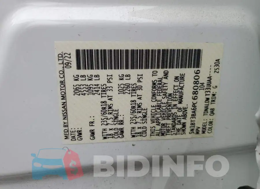 5N1BT3BA6PC680806 Photo# 13