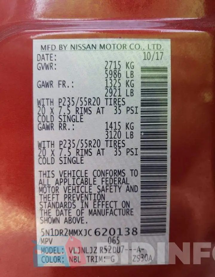 5N1DR2MMXJC620138 Photo# 14