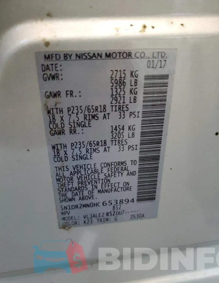5N1DR2MN0HC653894 Photo# 14