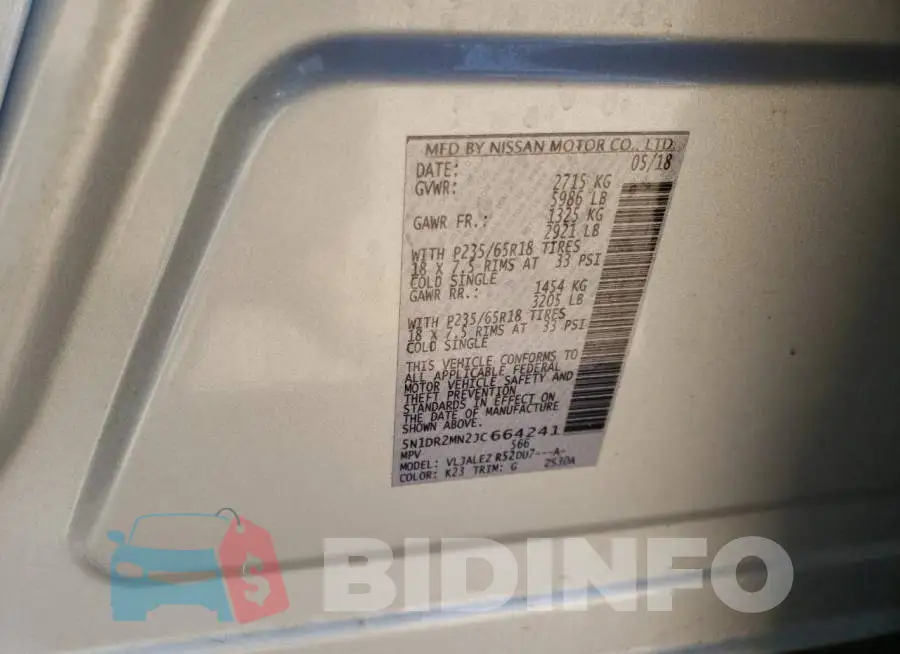 5N1DR2MN2JC664241 Photo# 12