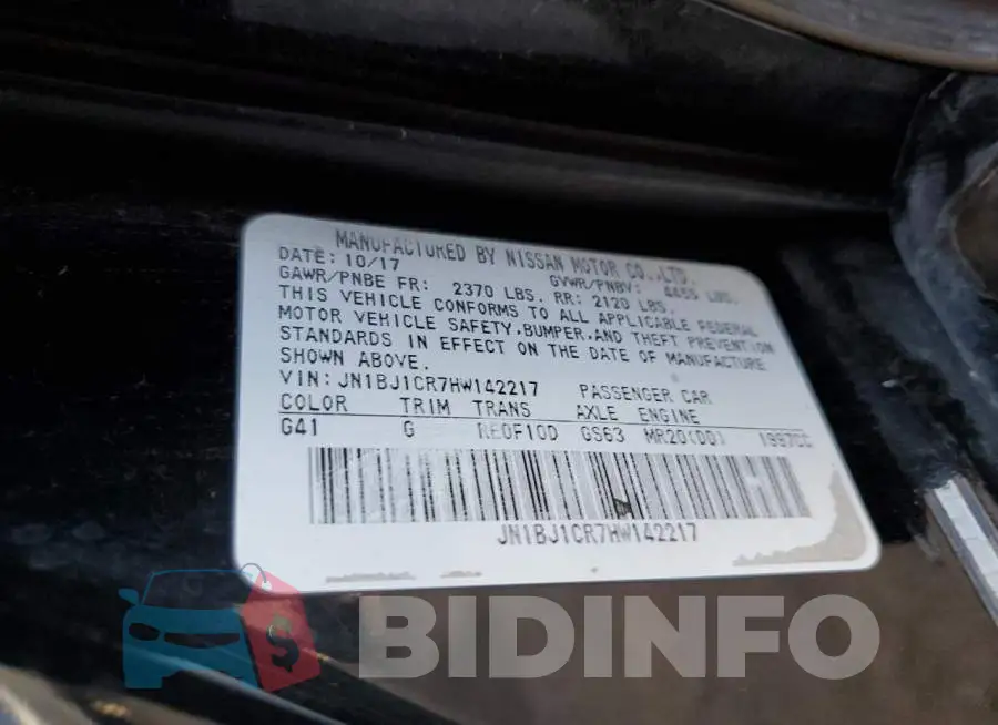 JN1BJ1CR7HW142217 Photo# 12
