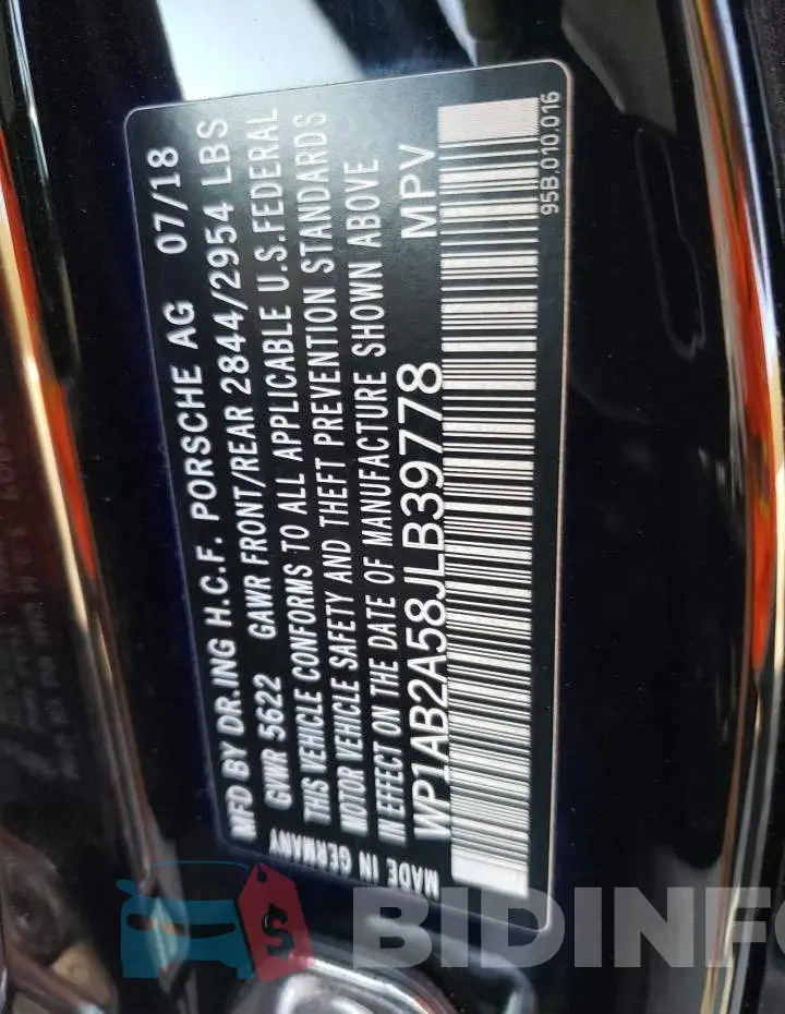 WP1AB2A58JLB39778 Photo# 12