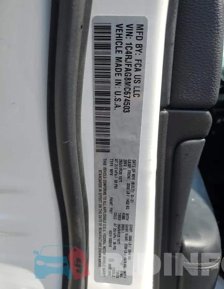 1C4RJFAG8MC674503 Photo# 13