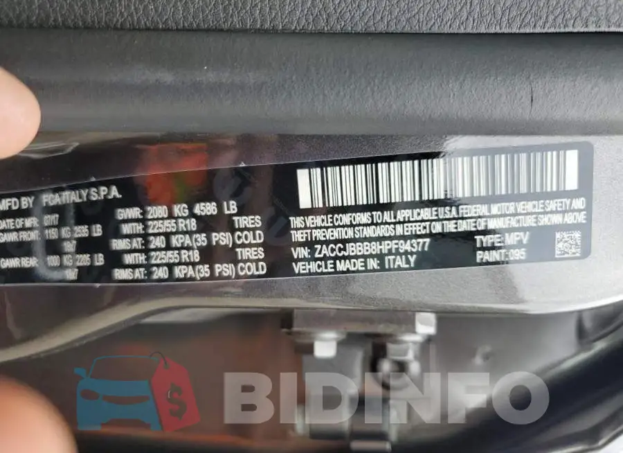 ZACCJBBB8HPF94377 Photo# 12