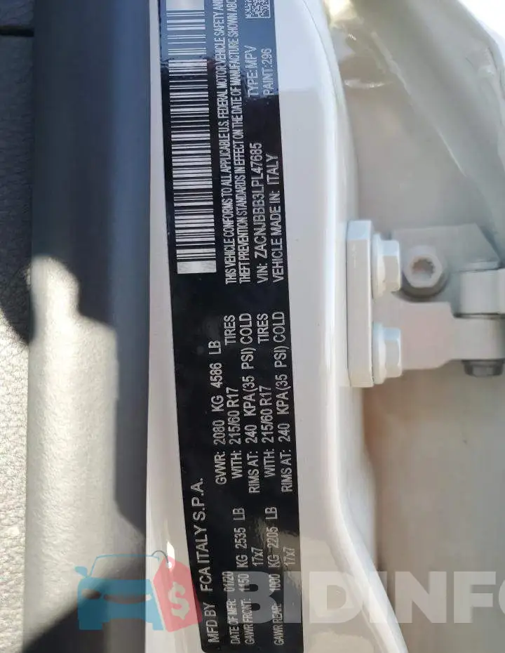 ZACNJBBB3LPL47685 Photo# 12