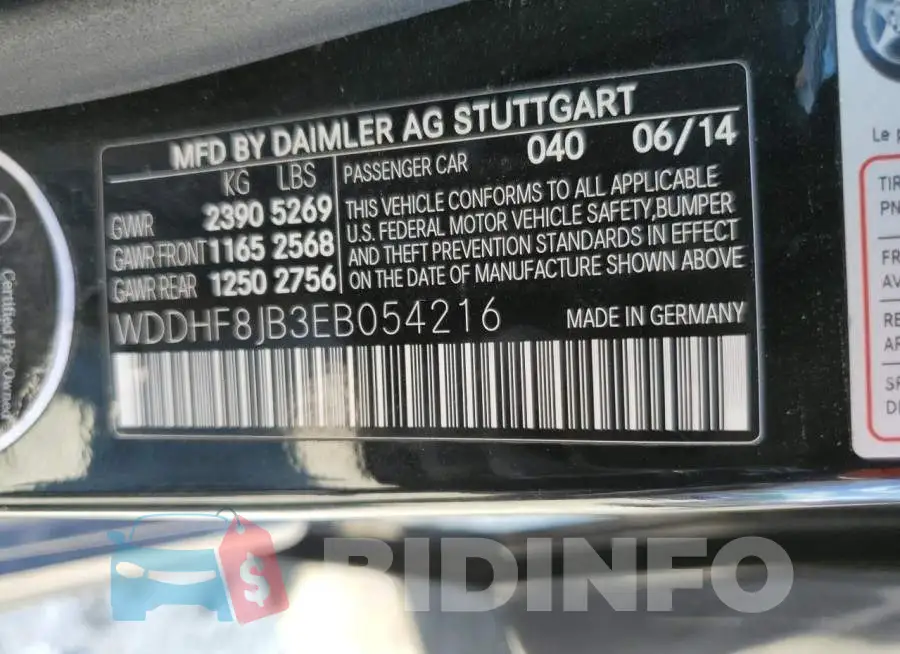 WDDHF8JB3EB054216 Photo# 12