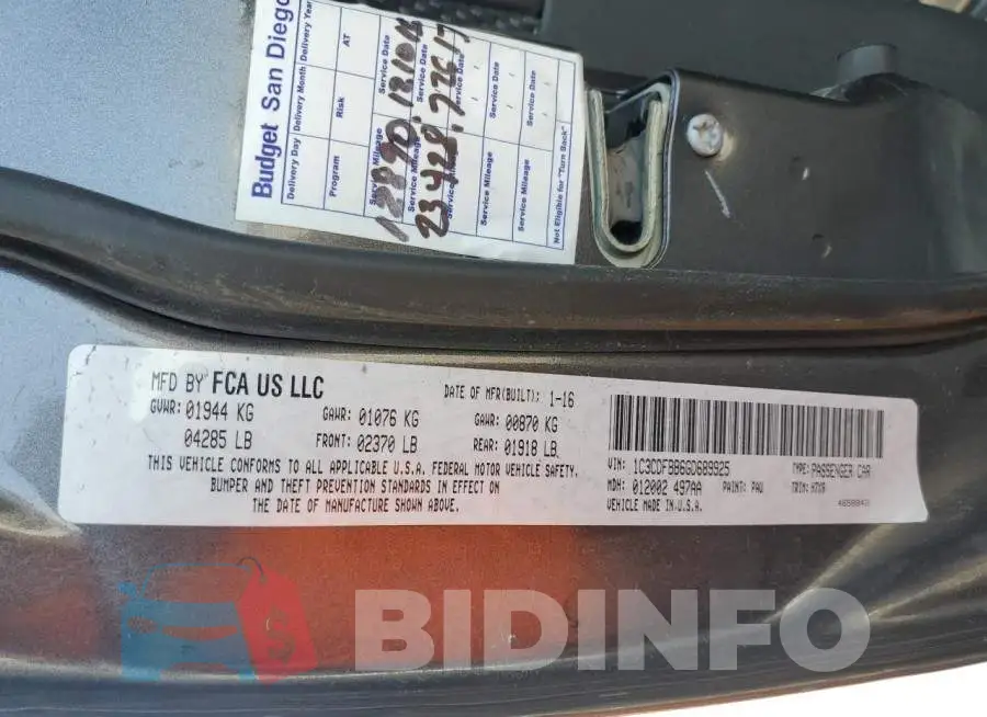 1C3CDFBB6GD689925 Photo# 12