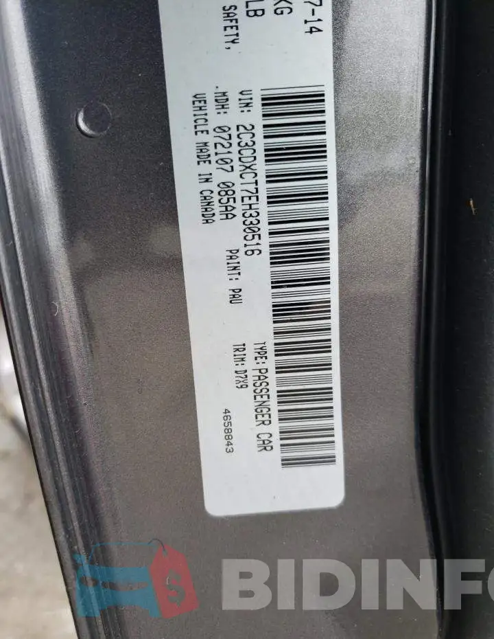 2C3CDXCT7EH330516 Photo# 10