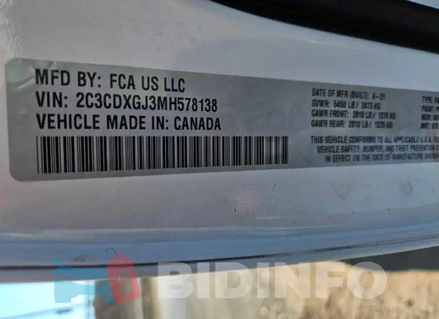 2C3CDXGJ3MH578138 Photo# 10